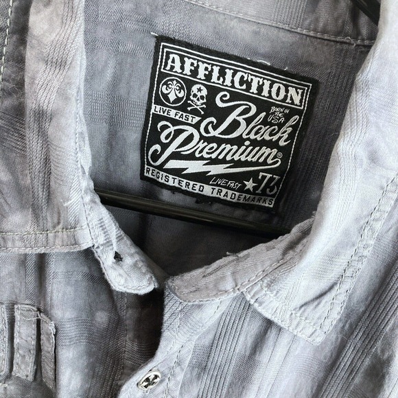 Affliction Black Premium Men's Long Sleeve Button Up Shirt - Picture 7 of 7